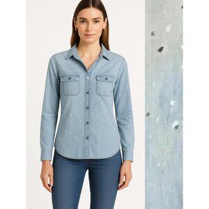 Denimist Denim Chambray Workwear Shirt Sommerset Indigo Paint Splatter